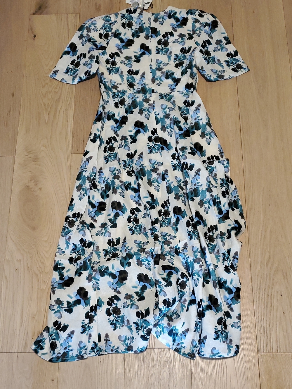 Tuckernuck Blue Blooms Linen Midi Dress Size XS NWT - Picture 4 of 4